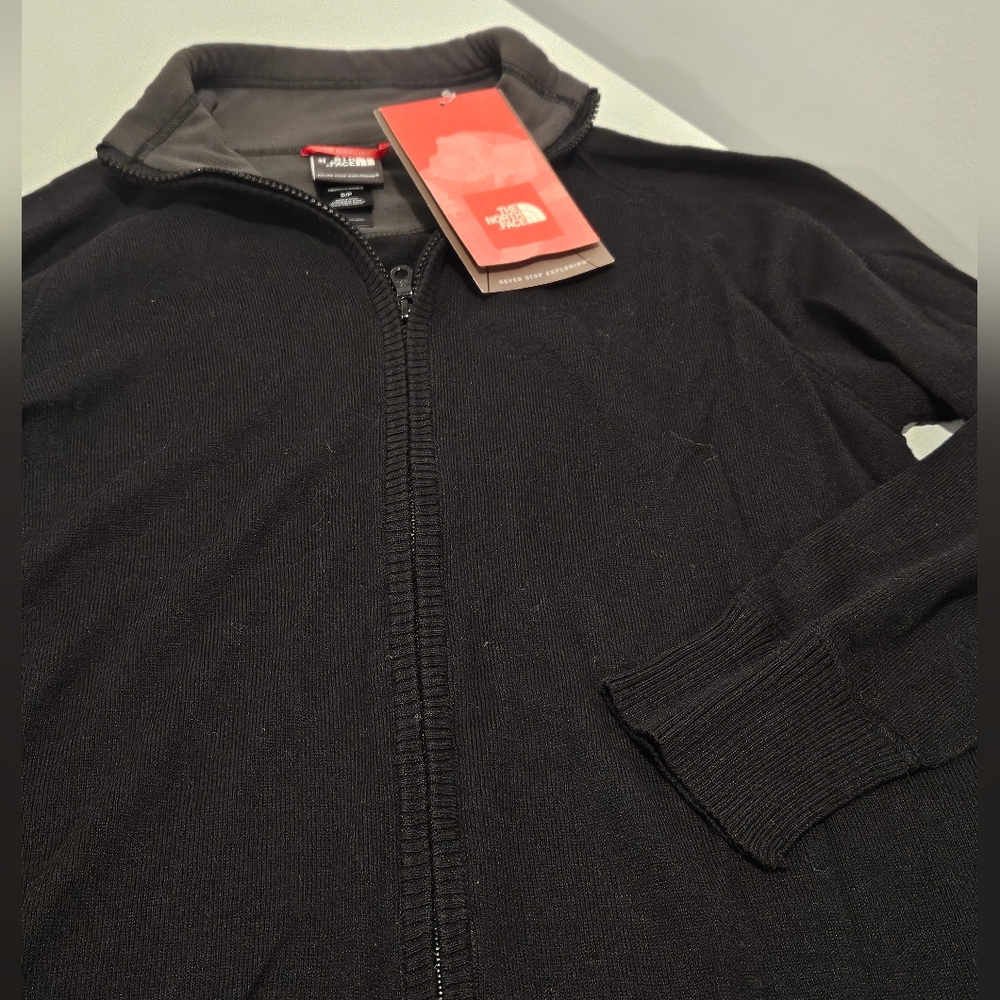 ⚠️ LAST CHANCE! The North Face Black Zip Up Sweater Cotton Wool Blend